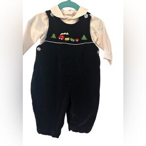 Velvet‎ Vintage Train Jon Jon with Peter Pan Collared Shirt Snaps between legs